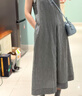 MUJI 女式 泡泡紗連衣裙 女裝連衣裙裙子 背心裙 26年夏季 BC2ZKC6S 黑色格紋 M 160/84A 曬單實拍圖