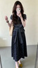 歐迪惠（Oudihui）2026新款夏季法式連衣裙女裝韓系穿搭一整套衣服碎花長(zhǎng)裙子女套裝 深灰色上衣+碎花裙 S 曬單實(shí)拍圖