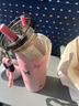FACE吸管保溫杯大容量水杯女新款2024高顏值陶瓷內(nèi)膽保冷咖啡杯子 【蝴蝶掛件】花舞蝶夢700ml 曬單實拍圖