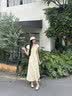 香影【王楚然同款】v領(lǐng)連衣裙女2026夏季新款花路繁花黃色印花裙 黃色 （尺碼偏小，建議拍大一碼） S 85-95斤/裙長99.5CM 曬單實拍圖