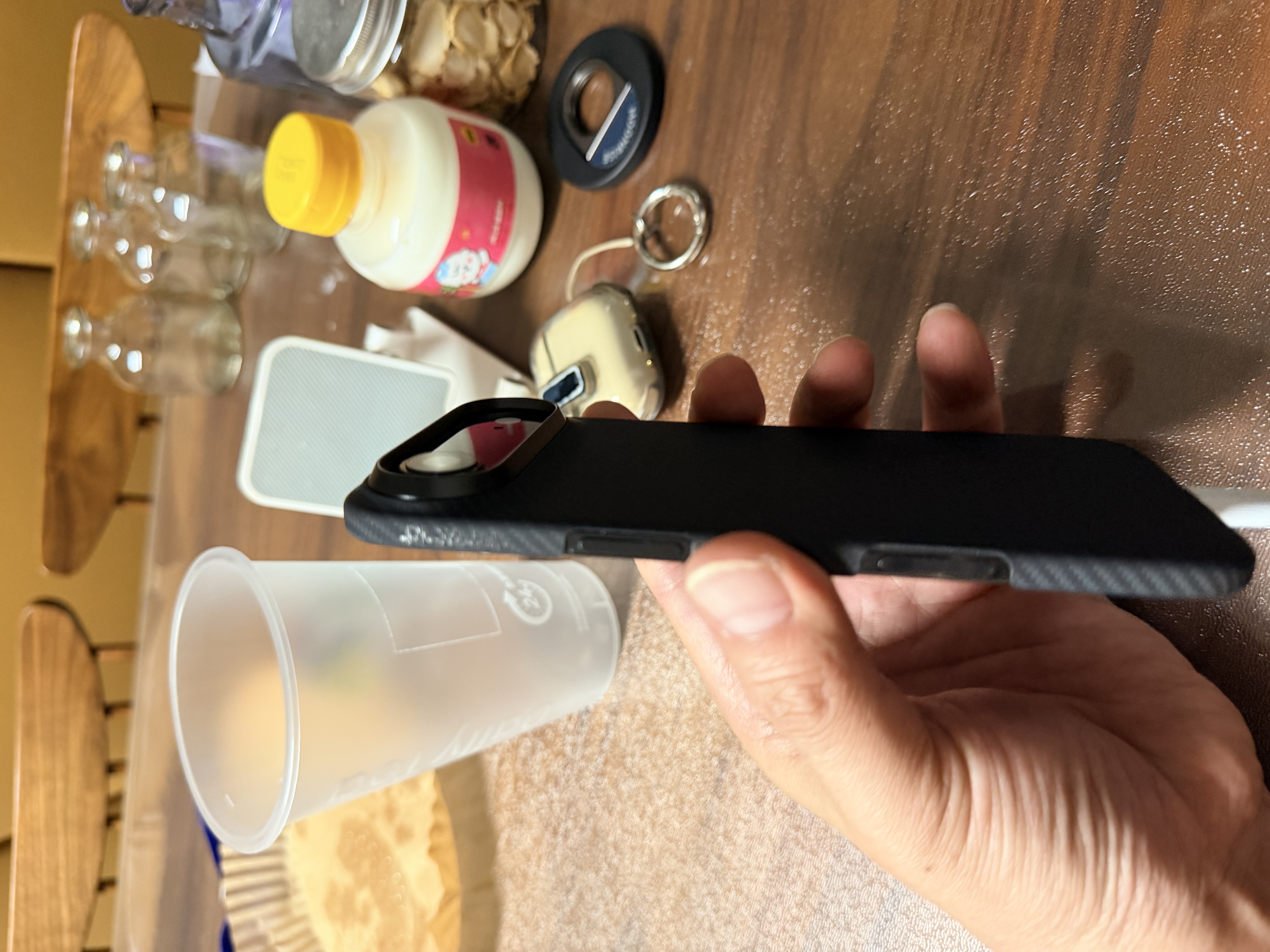 PITAKA適用蘋果iPhoneAir手機殼MagSafe磁吸凱夫拉芳綸碳纖維紋高級感超薄編織裸機手感保護套 黑灰 曬單實拍圖