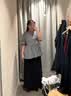 MUJI 女式 泡泡紗 短袖罩衫 t恤上衣女款女裝26年夏季 BC2ZZC6S 黑色格紋 L (165/88A) 曬單實拍圖