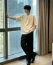 MON-LIST新中式仿亞麻短袖t恤男士夏季呼吸感國風休閑半袖MLT34杏色XL 曬單實拍圖