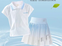 moonkids女童夏季套裝速干運動服兒童涼感短袖大童裙子網球羽毛球 曬單實拍圖