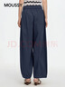 moussy 2026夏季新品復古通勤風高腰寬松休閑長褲女028JSC31-1067 140藏青色 S 曬單實拍圖