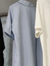百家好（Basic House）百家好通勤藍色短袖襯衫女2026夏季巨好看polo領襯衣 藍色 L 曬單實拍圖