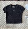 Calvin KleinJeans26春夏新款女士青春少女感ck辣妹羅紋彈力刺繡純色短袖T恤 曬單實拍圖