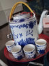 睟馬景德鎮(zhèn)陶瓷茶壺大號冷水壺青花瓷器壺老式提梁壺家用大容量涼水壺 4L心想事成+4杯 4L 曬單實拍圖