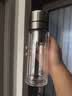 虎牌香港直郵虎牌（TIGER）玻璃杯一鍵開蓋茶水分離杯男士高檔泡茶杯 鋼本色【雙層加厚】 300ml 曬單實拍圖