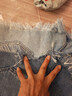 UR2026夏季新款女裝休閑毛邊小花刺繡超短牛仔短褲UYY860163 曬單實拍圖