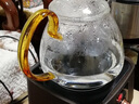 沉弗高鵬硅玻璃蒸煮茶壺養(yǎng)生玻璃煮茶壺電陶爐煮茶器加厚耐熱燒水壺 金色彎把蒸茶壺 曬單實(shí)拍圖