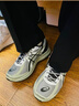 亞瑟士（asics） Jog 100s 復古百搭 網布人造革防滑 低幫 休閑跑步鞋 男女同款 1201A715-020 【灰綠色】 37 曬單實拍圖