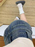 衣然呈品夏天薄款牛仔短褲女士夏季新款高腰緊身顯瘦辣妹包臀a字熱褲子女 藍色 M 【建議90-110斤】 曬單實拍圖