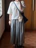 MUJI 女式 涼感罩衫T恤上衣打底衫女款內搭女裝短袖 26年夏季BC2Q6C6S 象牙色格紋 S （155/80A） 曬單實拍圖