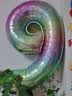 京舟源彩虹星星炫彩漸變數(shù)字蝴蝶結(jié)氣球兒童生日女孩派對(duì)拍照?qǐng)鼍把b飾品 曬單實(shí)拍圖