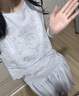 ELLE重工鏤空刺繡無袖小衫女2026夏季新款高級感獨特時髦氣質襯衫 藍色 S 曬單實拍圖