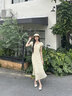 香影【王楚然同款】v領(lǐng)連衣裙女2026夏季新款花路繁花黃色印花裙 黃色 （尺碼偏小，建議拍大一碼） S 85-95斤/裙長99.5CM 曬單實拍圖