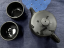 覓陶建水紫陶茶壺復燒漢瓦壺泡茶壺李昊全純手工素壺大口石瓢壺精品 黑色漢瓦一壺兩杯（送藤墊） 曬單實(shí)拍圖