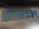 前行者（EWEADN） GX330机械手感键盘鼠标套装朋克有线游戏电脑笔记本办公无线蓝牙键鼠三件套 黑色冰蓝光【朋克版】升级加厚 实拍图
