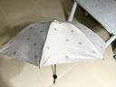 天堂 防紫外线晴雨伞三折 雨伞黑胶防晒太阳伞遮阳晴雨伞 甘酪白 实拍图