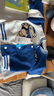 G.DUCKKIDS男童秋裝三件套洋氣兒童衣服新款帥氣嬰兒韓版潮寶寶春秋套裝 藍色 MY毛巾繡棒球服三件套 90 建議身高80-90cm1歲半-2歲左右 曬單實拍圖