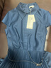 PORTS寶姿女裝春夏新款通勤襯衫領(lǐng)拼接百褶收腰短袖中長(cháng)連衣裙 丈青 XS (2) 曬單實(shí)拍圖