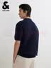 杰克·瓊斯（JACK&JONES）男裝上衣polo短袖常規(guī)豎向條紋針織面料翻領圖案潮流 E37墨藍 常規(guī) M （175） 曬單實拍圖