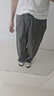 百家好（Basic House）百家好復(fù)古綠色休閑工裝褲女秋季高腰顯瘦束腳拖地褲 綠色 L 曬單實(shí)拍圖