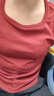真維斯（Jeanswest）簡(jiǎn)約風(fēng)t恤女夏季韓版緊身顯瘦方領(lǐng)短款短袖女裝休閑百搭半袖小衫 酒紅 純色 XL 曬單實(shí)拍圖