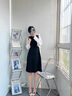 艾珠兒（Aizhuer）早秋顯瘦長(cháng)袖連衣裙女2025年春秋裝新款優(yōu)雅減齡氣質(zhì)小個(gè)子裙子女 黑色 M 曬單實(shí)拍圖