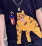 MQD童裝夏款卡通男女童圓領套頭韓版潮酷短袖T恤 藏青 140 曬單實拍圖