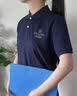 白馬印夏季短袖工作服翻領polo定制t恤印字文化衫團隊刺繡工衣男女同款 深灰色 L 曬單實拍圖