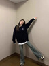 莜仙格大碼胖mm美式復(fù)古毛邊微喇叭牛仔褲女春秋高腰修身顯瘦馬蹄褲子潮 復(fù)古藍(lán) L 曬單實(shí)拍圖