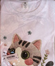 棉致重磅純棉仿刺繡貓咪印花短袖t恤女夏季新款半袖衣服寬松打底衫 D124白色【高品質】 2XL 135-145斤 曬單實拍圖