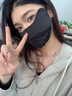 BUBU防曬口罩女高顏值護眼角防紫外線(xiàn)遮陽(yáng)真冰絲夏季薄款透氣全臉面罩 黑色 曬單實(shí)拍圖