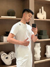 迪桑特（DESCENTE）TRAINING系列TRICOT經(jīng)編涼感防曬UPF50+短袖T恤男士新品 WT-白色 XL (180/100A) 曬單實拍圖