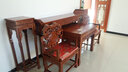 極美格 紅木家具非洲花梨（學(xué)名：刺猬紫檀）中堂六件套全實(shí)木條案玄關(guān)桌農村中堂柜供桌神臺家用 2.2米中堂六件套 曬單實(shí)拍圖
