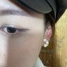 思梨晚櫻幻彩貝殼花朵耳夾女日系甜美清新簡約S925銀針耳環(huán)少女心耳飾 耳夾一對 曬單實拍圖