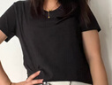 森馬（Semir）短袖t恤女短款合體顯瘦正肩內(nèi)搭26夏涼感修身打底衫109326100001 曬單實拍圖