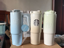 星巴克（Starbucks）杯子經典系列雙飲口不銹鋼杯大容量拎拎杯隨行水杯教師節七夕禮物 漸變款雙飲口不銹鋼杯820ml-奶茶棕 曬單實拍圖