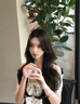 佐敘蝴蝶結波點黑色短袖t恤女夏季拼接無袖露肩設計感減齡甜美風上衣 黑色 XL （105-120斤） 曬單實拍圖