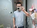 :CHOCOOLATE it老錢風亨利領短袖T恤男士夏季薄款簡約寬松休閑風上衣 灰色 2XL 【建議150斤-170斤】 曬單實拍圖