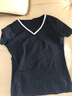 TUOSE新款百搭短袖T恤小心機v領(lǐng)上衣修身顯瘦黑色女夏裝休閑時(shí)尚新款 黑色 M 曬單實(shí)拍圖