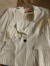 皮爾卡丹女裝春季新款白色條紋西服時(shí)尚短外套上衣 白色 M 38A (建議體重55-62.5公斤) 曬單實(shí)拍圖