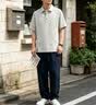 雅鹿含亞麻高檔翻領短袖男士夏季休閑Polo衫百搭寬松T恤上衣服體恤衫 卡其色 XL 約130-150斤 曬單實拍圖