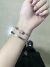 GATMEET羅馬數字疊戴手鐲鑲鋯小蠻腰輕奢小眾古名手鐲生日閨蜜禮物送女友 羅馬數字手鐲/手鏈丨銀色一對 曬單實(shí)拍圖