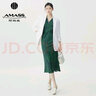 阿瑪施（AMASS）女裝氣質新中式鏈條設計桑蠶絲優(yōu)雅氣質收腰連衣長裙5500477 墨綠 S (2碼) 曬單實拍圖