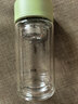 富光玻璃杯女雙層隔熱迷你小號(hào)容量透明花茶水杯子 綠色210ml 曬單實(shí)拍圖