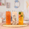 包郵創意酸奶杯鮮榨果汁瓶 飲料瓶 許愿瓶 網紅 奶茶店奶瓶塑料 10個 500毫升長方瓶+開孔蓋 曬單實拍圖