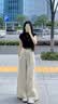 歐迪惠（Oudihui）休閑褲女穿搭一整套2026新款夏季顯瘦短袖衣服闊腿工裝褲子女套裝 上衣+褲子【配腰帶】 M 【建議98-110斤】 曬單實(shí)拍圖